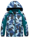 ZSHOW ZSHOW Boy's Hooded Puffer Jacket Fleece Outerwear Coat Blue Camouflage 6/7 