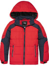 ZSHOW ZSHOW Boy's Hooded Puffer Jacket Fleece Outerwear Coat Red 6/7 