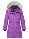 ZSHOW ZSHOW Girls' Long Winter Parka Coat Fleece Puffer Jacket with Detachable Hood Purple 6/7 