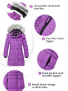 ZSHOW ZSHOW Girls' Long Winter Parka Coat Fleece Puffer Jacket with Detachable Hood 