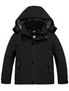 ZSHOW ZSHOW Boys' Waterproof Ski Jacket Warm Winter Coat Thick Hooded Snow Coat Black 6/7 