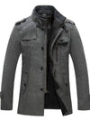 Wantdo Men's Wool Blend Pea Coat Winter Jackets Grey S 