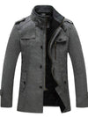 Wantdo Men's Wool Blend Pea Coat Winter Jackets Grey thick S 