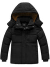 ZSHOW ZSHOW Boy's Warm Fleece Jacket Water Resistant Hooded Winter Coat Black 6/7 