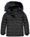 ZSHOW ZSHOW Girls' Water Resistant Puffer Jacket Soft Fleece Lined Padded Hooded Winter Coat Black 6/7 