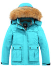 ZSHOW ZSHOW Girls' Waterproof Ski Jacket Warm Fleece Lined Thick Padded Winter Coat Light Blue 6/7 