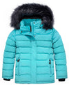 ZSHOW ZSHOW Girls' Water Resistant Puffer Jacket Soft Fleece Lined Padded Hooded Winter Coat Light Blue 6/7 