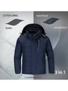 Wantdo Men's 3-in-1 Fleece Interchange Jacket Waterproof Ski Jacket Winter Alpine V 