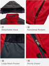 Wantdo Men's Plus Size Waterproof Ski Snow Jacket Warm Winter Coat Big and Tall Atna Plus 