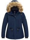 Women's Plus Size Waterproof Ski Jacket Hooded Winter Coat Recycled Fabric