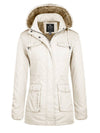 Wantdo Women's Hooded Winter Coat Warm Sherpa Lined Parka Jacket City II Creamy White S 