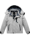 Wantdo Boy's Waterproof Ski Jacket Mountain Snow Coat Fleece Winter Coats Hooded Raincoats Gray 6/7 