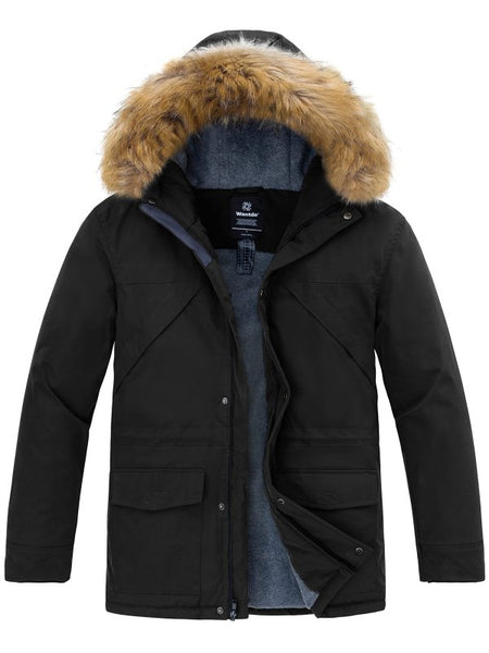 Men's Warm Winter Coat Insulated Parka Padded Puffer Jacket with Remov