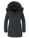 Women's Warm Winter Coat Long Puffer Jacket with Faux Fur Trimmed Hood Acadia 40