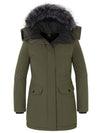 Women's Warm Winter Coat Long Puffer Jacket with Faux Fur Trimmed Hood Acadia 40