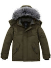Wantdo Boys' Quilted Winter Coats Warm Thicken Puffer Jacket Waterproof Parka Army Green 6/7 