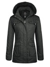 Wantdo Women's Hooded Winter Coat Warm Sherpa Lined Parka Jacket City II Gray S 
