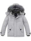 Wantdo Boys' Quilted Winter Coats Warm Thicken Puffer Jacket Waterproof Parka Gray 6/7 