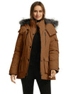 Women's Warm Winter Parka Coat With Faux Fur Hood