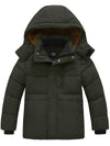 ZSHOW ZSHOW Boy's Warm Fleece Jacket Water Resistant Hooded Winter Coat Army Green 6/7 