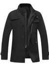 Wantdo Men's Wool Blend Pea Coat Winter Jackets Black S 