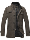 Wantdo Men's Wool Blend Pea Coat Winter Jackets Coffee thick S 