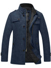 Wantdo Men's Wool Blend Pea Coat Winter Jackets Navy thick S 