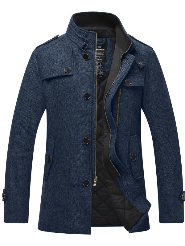 Men's Wool Blend Pea Coat Winter Jackets