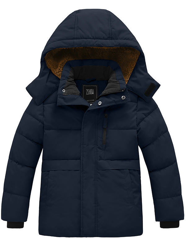 ZSHOW Boy's Warm Fleece Jacket Water Resistant Hooded Winter