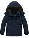 ZSHOW ZSHOW Boy's Warm Fleece Jacket Water Resistant Hooded Winter Coat Navy 6/7 