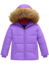 Wantdo Girls Winter Coat Warm Winter Jacket Windproof with Hood Purple 6/7 