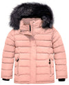 ZSHOW ZSHOW Girls' Water Resistant Puffer Jacket Soft Fleece Lined Padded Hooded Winter Coat Coral Pink 6/7 