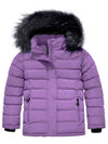 ZSHOW ZSHOW Girls' Water Resistant Puffer Jacket Soft Fleece Lined Padded Hooded Winter Coat Light Purple 6/7 