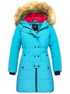 ZSHOW ZSHOW Girls' Long Winter Coat Parka Water Resistant Warm Puffer Jacket Light Blue 6/7 