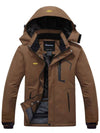 Coffee Men's Waterproof Ski Jacket Fleece Winter Coat
